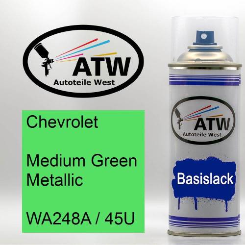 Chevrolet, Medium Green Metallic, WA248A / 45U: 400ml Sprühdose, von ATW Autoteile West.